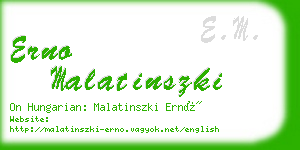 erno malatinszki business card